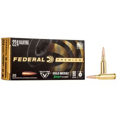 Munitions FEDERAL C/224 Valkyrie 90gr Gold Medal Sierra Matchking BTHP - Boite de 20