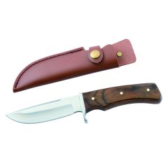 Couteau chasse manche bois lame de 12cm sous blister