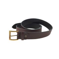 Ceinture en cuir Januel avec écusson sanglier - Marron