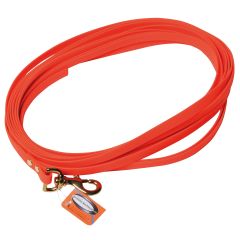 Laisse de recherche Orange fluo biothane long 16 m larg 20 mm