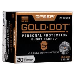 Munitions Speer® C/45 ACP 230gr GDHP Short Barrel - Boîte de 20