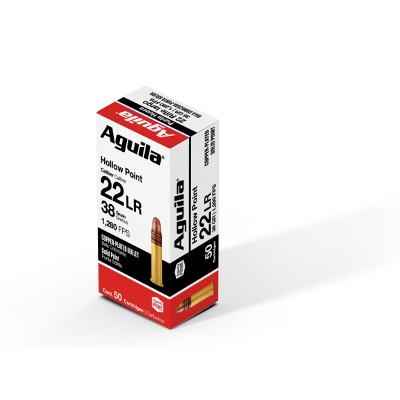 Cartouches Aguila Calibre 22 LR HV HP 38 Grains (50/2000)