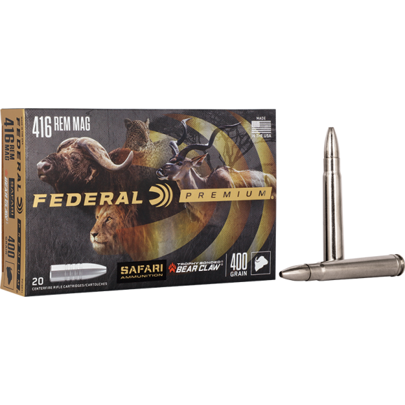 CART FEDERAL OGIVE TROPHY BONDED BEAR CLAW C/416 REM MAG 400 GRAINS