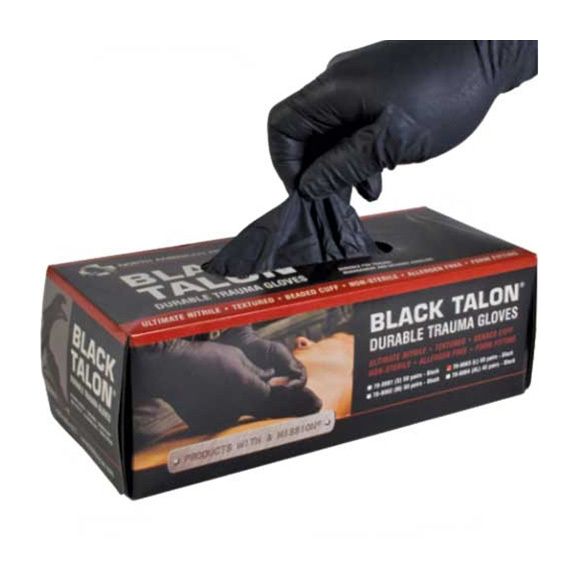 Gants nitrile Narescue - noirs - Boite de 100