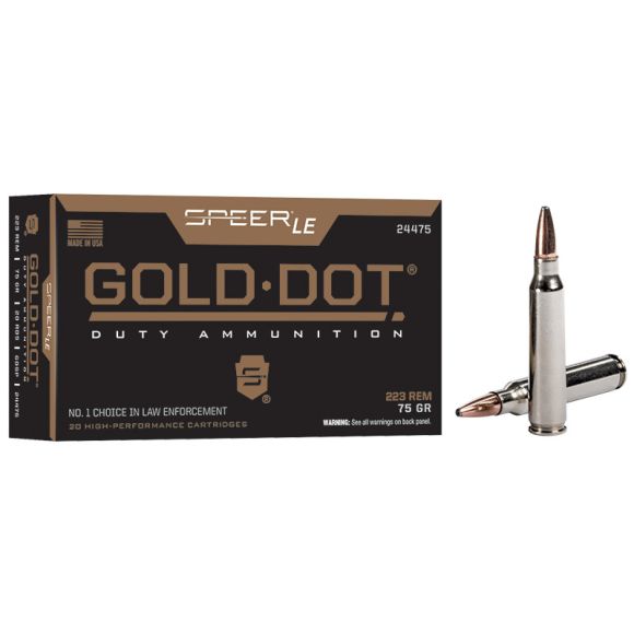 Munitions Speer® C/223 REM 75gr Speer Gold Dot - Boîte de 20