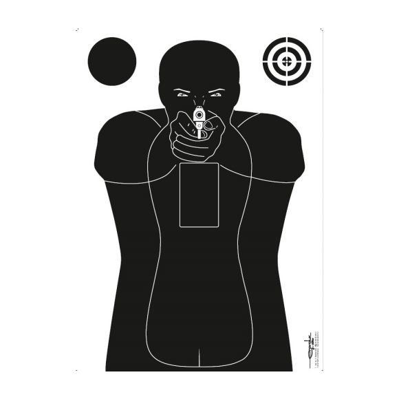 Cible tir rapide n°5 - Silhouette homme - gravolux